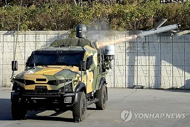 South Korea successfully fired off an Israeli precision-guided missile capable of striking North Korean coastal artillery on its Yellow Sea border islands last month, the Marine Corps said Friday, the first test-firing since their deployment on northwestern islands in May.