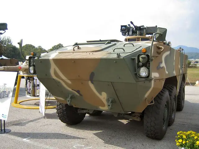 South Korea's Doosan DST announced completion of production of the 6x6 armored combat vehicle Black Fox for the Indonesian Army. The 6X6 carries a crew of three, weighs 18 tons, has a maximum ground speed of about 95 km/h and a speed of nearly 8 km/h in water. Armaments include a 90mm gun and a 7.62mm machine gun.