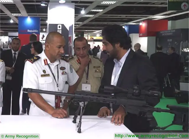 Mister Hamad Salem Al Ameri CEO Chief Executive Officer (on the right) of Caracal at DSA 2016, Defence Services Asia Exhibition, in Kuala Lumpur, Malaysia. 