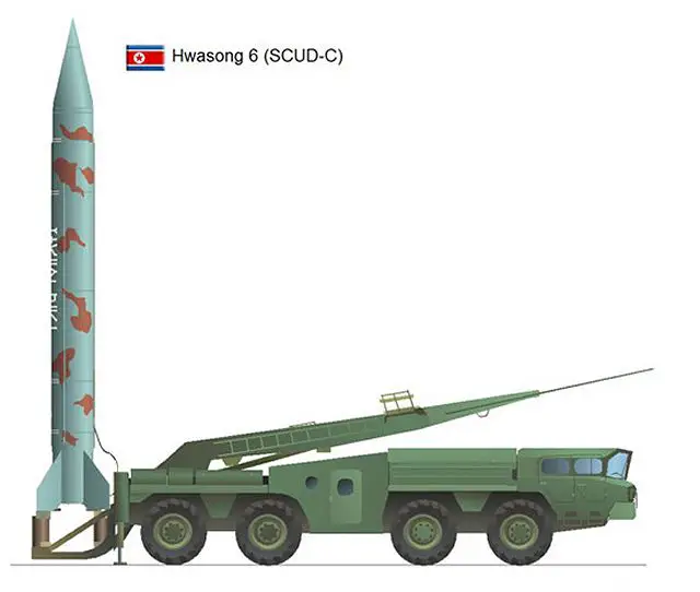 Hwasong-6 short range ballistic missile technical data sheet specifications information description video pictures photos images intelligence identification intelligence North Korea Korean army defence industry military technology 8x8 truck