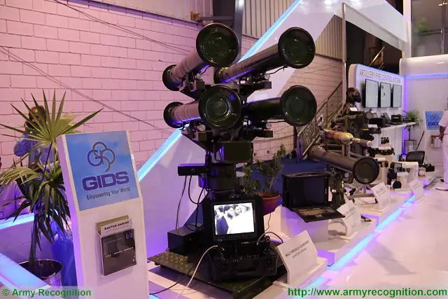 The Pakistani Company Global Industrial & Defence Solutions (GIDS) presents multi-missile launcher station armed with four Baktar Shikan anti-tank guide missiles. GIDS is Pakistan leading public sector corporate company dealing in export of military, industrial, technological products/ systems and services.
