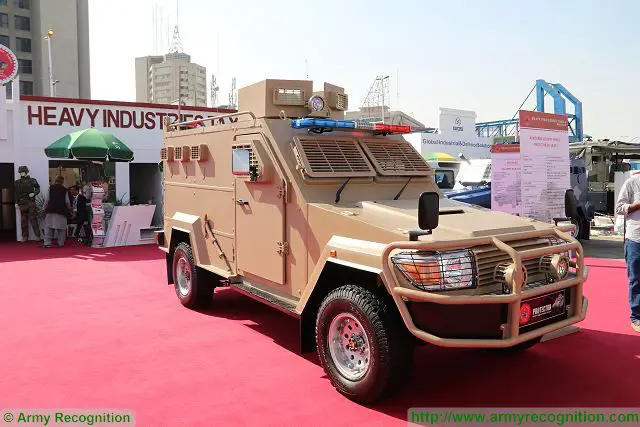 Protector 4x4 armoured security vehicle Heavy Industries Taxila IDEAS 2016 Defense Exhibition Karachi Pakistan 640 001