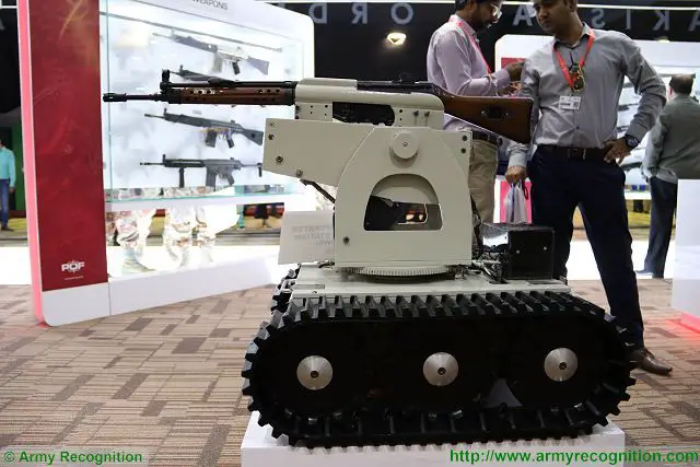 Pakistan Ordnance Factories (POF) is the largest defence industrial complex under the Pakistani Ministry of Defence Production, producing conventional arms and ammo to international standards. At IDEAS 2016, POF presents a new tracked Unmanned Ground Vehicle called ROWS for Remote Operated Weapon Station. 