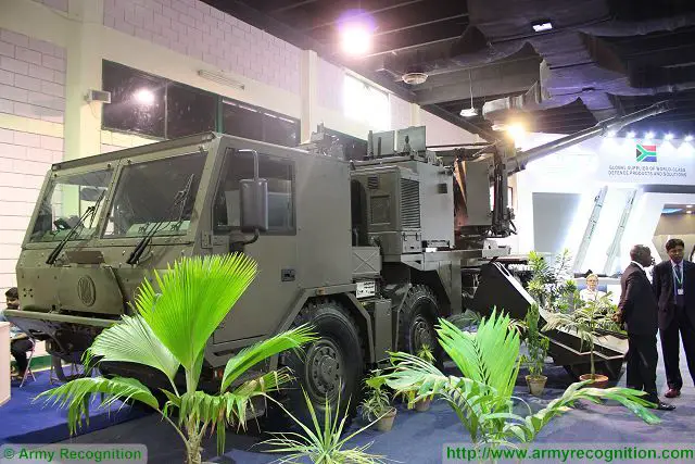 The South African Defense Company Denel Land Systems presents its T5-52 155mm wheeled self-propelled howitzer at IDEAS 2016, the International Defense Exhibition in Karachi, to response to the needs of the Pakistani army for a new artillery vehicle