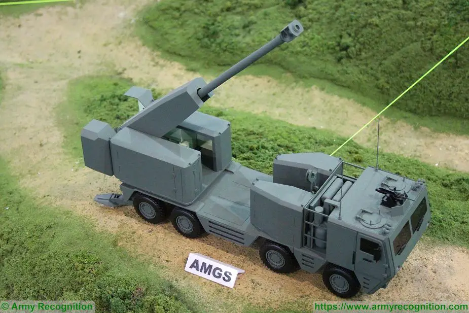 Latest development of ST Kinetics AMGS 155mm artillery gun system Singapore AirShow 2018 925 001