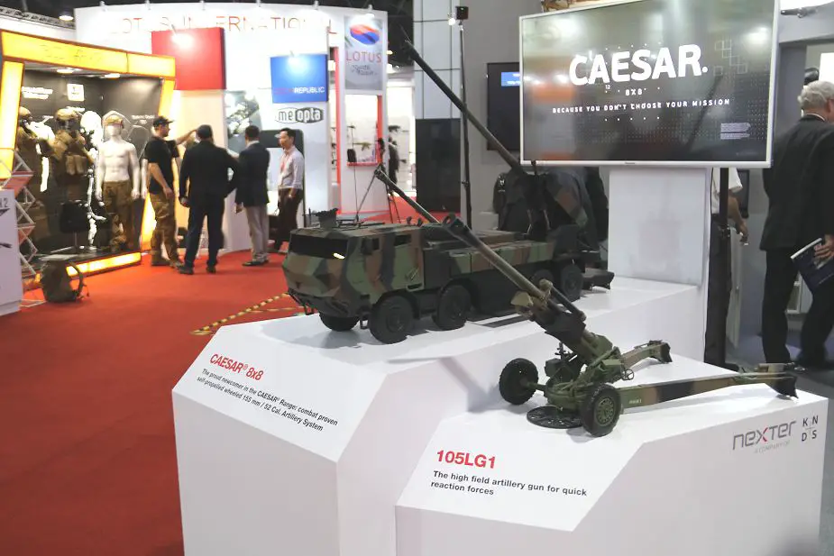 CAESAR Nexter artillery systems weapons at Defense and Security Thailand 2017 in Bangkok 925 001