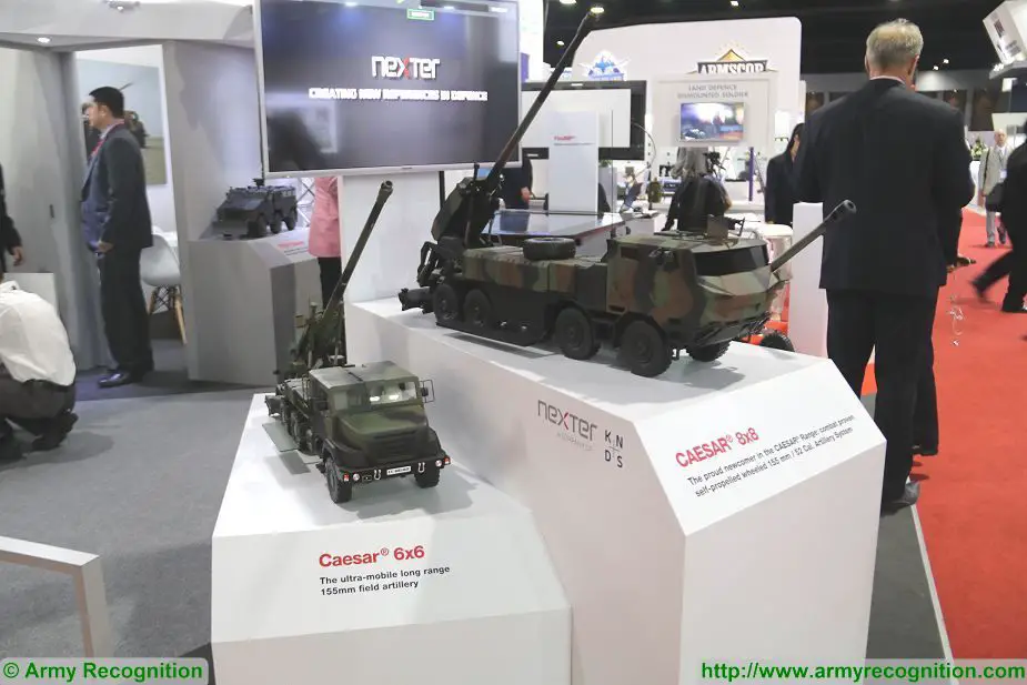 CAESAR Nexter artillery systems weapons at Defense and Security Thailand 2017 in Bangkok 925 002
