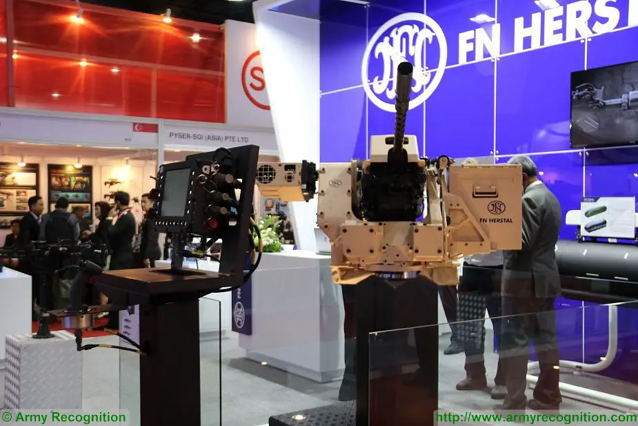 FN Herstal from Belgium modern technolgy of remote weapon station at Defense and Security 2017 Thailand exhibition Bangkok 925 001