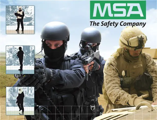 MSA Gallet combat safety helmets releasable assault vest Communication interface hearing eye respiratory protection France French Defense Company Industry 