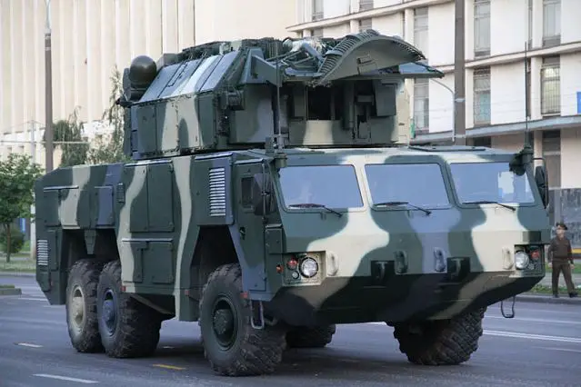 Belarus army TOR-M2 air defense missile system during a parade marking Independence Day in Minsk, Belarus