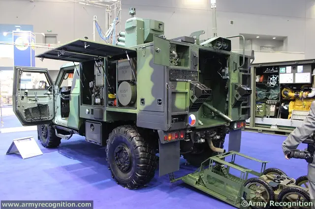 At IDET 2013, the defence exhibition currently held in Brno, Czech Republic, Czech Company VOP unveils on the Czech Army pavillon its newly delivered LAV-CBRN Light Armoured Vehicles System. It is based on a IVECO LMV chassis. 