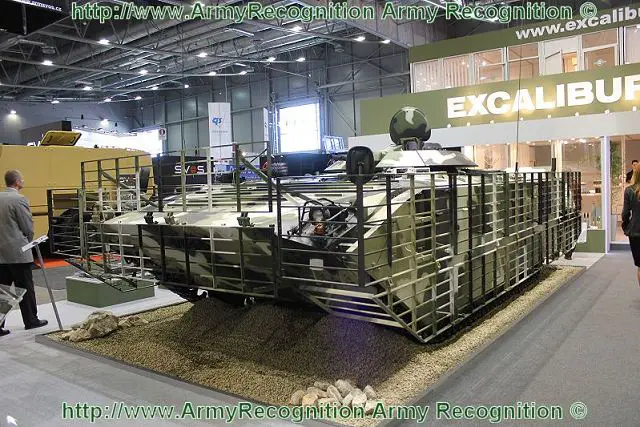 The Czech Company Excalibur Army presents at the International Exhibition of Defence Technologies IDET 2011, a new technology demonstrator armoured personnel carrier, the MGC-1, based on the Russian made infantry fighting vehicle BMP-1, with an armour package.