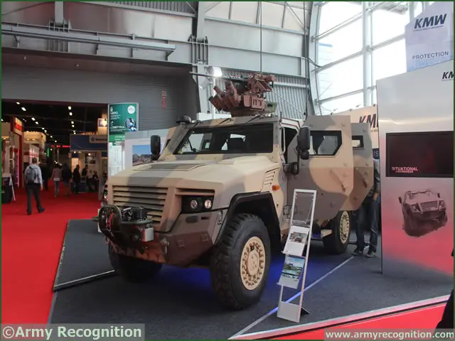 At MSPO 2013, International Defense Exhibition in Poland, Krauss-Maffei Wegmann and Rheinmetall show their jointly developed Armoured Multi-Purpose Vehicle (AMPV) An higly mobile and protective platform. 