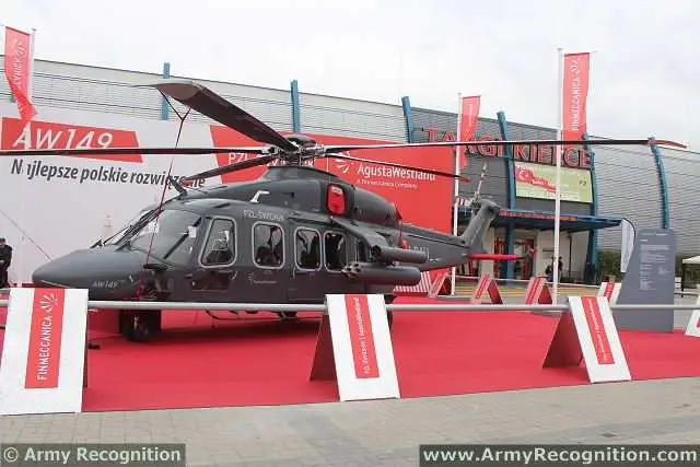 AgustaWestland AW149 multipurpose military twin engine helicopter at MSPO 2013.
