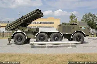 BM-27 9P140 Uragan 9K57 220mm MLRS Multiple Launch Rocket System technical data sheet specifications information description pictures photos images video intelligence identification Russia Russian Military army defence industry military technology equipment