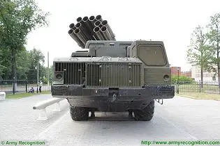 BM-30 9K58 Smerch 300mm multiple rocket launcher system truck 8x8 MAZ-543M Rusia Russian army front side view 002