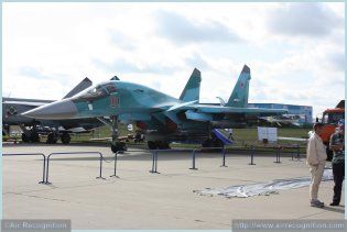 Su-34  Fullback strike fighter bomber technical data sheet specifications intelligence description information identification pictures photos images video Sukhoi Sukhoi Company Russia Russian Air Force aviation air defence industry military technology