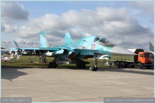 Su-34  Fullback strike fighter bomber technical data sheet specifications intelligence description information identification pictures photos images video Sukhoi Sukhoi Company Russia Russian Air Force aviation air defence industry military technology