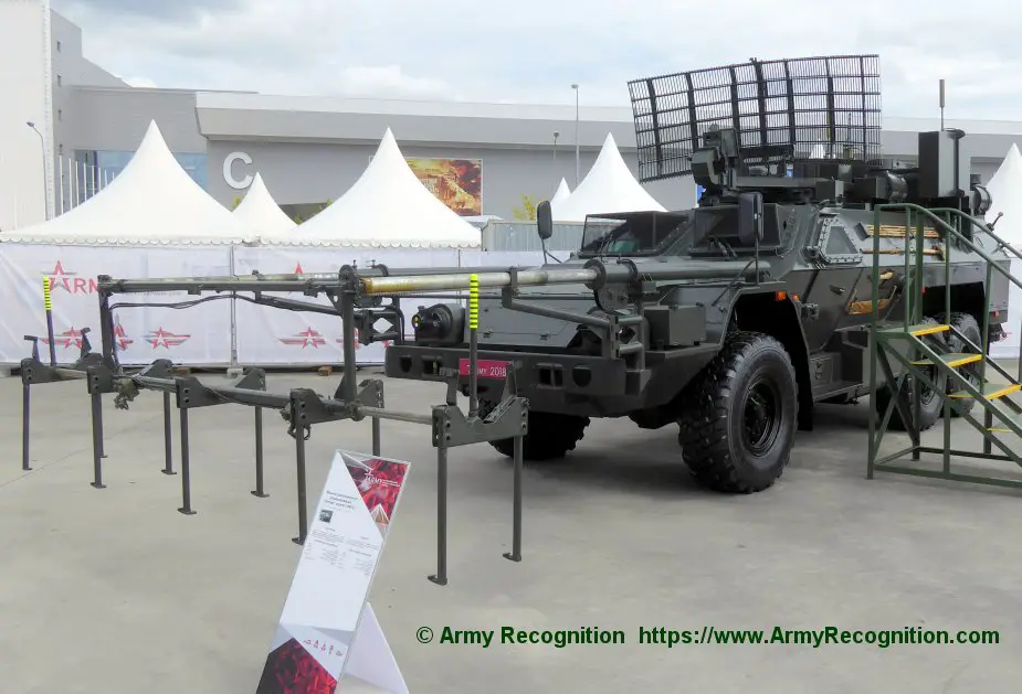 Russian Strategic Missile Force unveiled Listva demining vehicle at Army 2018