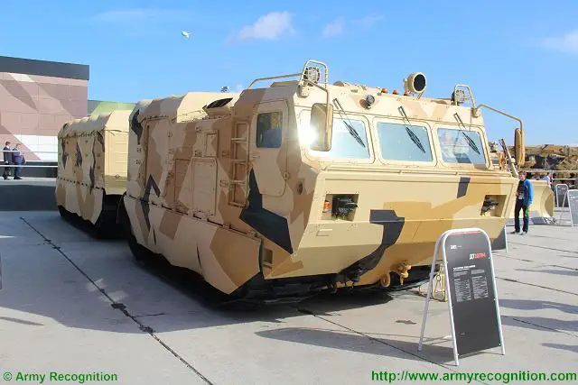 DT-10PM two-section tracked all-terrain amphibious carrier technical data sheet specifications information description pictures photos images video intelligence identification Russia Russian Military army defence industry military technology equipment