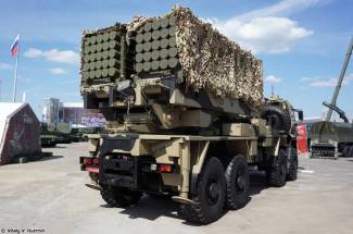 ISDM Zemledeliye mobile mine laying system launcher truck Russia rear view 001