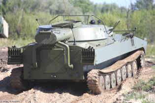 UR 77 Meteorit mine clearing engineer tracked armored vehicle Russia rear view 001