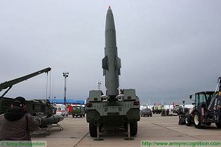 SS-21 Scarab 9M79 Tochka BAZ-5921 mobile short range ballistic missile Russia Russian rear back side view 002