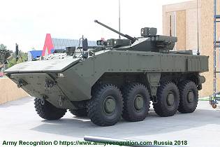 Bumerang 8x8 wheeled armored IFV infantry fighting vehicle Russia left side view 001