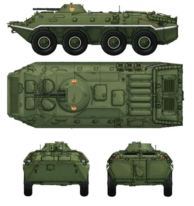 BTR-70 8x8 armoured vehicle personnel carrier technical data sheet specifications information description pictures photos images video intelligence identification Russia Russian army defence industry military technology equipment