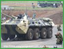 Description véhicule blindé à roues transport de troupe BTR-80 armée Russe Russie