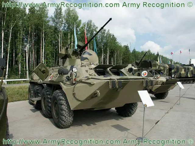 BTR-80A armoured vehicle personnel carrier technical data sheet specifications information description pictures photos images intelligence identification intelligence Russia Russian army defence industry military technology 