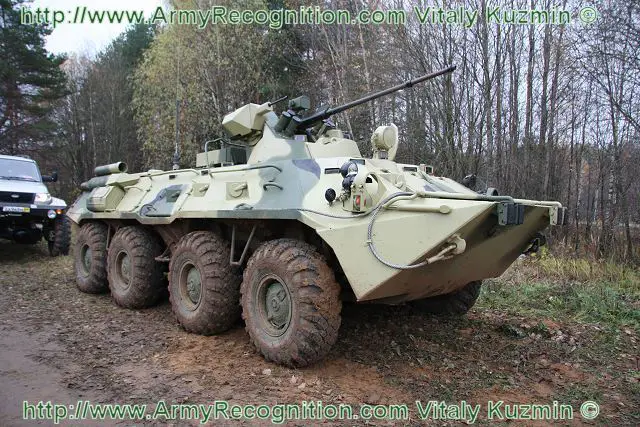 The firepower of the BTR-82A is increase by the use of a new unified fighting module with electric drive armed with one 2A72 30mm cannon coupled with a 7.62 mm machine gun. The turret is fully stabilized on the two axes and fitted with new sights. The BTR-82 can fire on the move in day and night operations. 