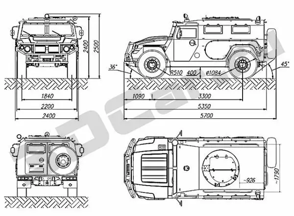 Tigr GAZ-2330 Military-Industrial Company technical data sheet specifications information description wheeled armoured vehicle personnel carrier pictures photos images identification intelligence Russia Russian army BMK