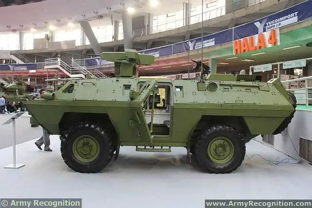 The Serbian Defence Company YugoImport presents ist latest generation of 4x4 tactical armoured vehicle BOV M11 at the defense fair, Partner 2013. The concept of BOV M11 4x4 multi-role command / reconnaissance / patrol armored combat vehicle provides for installation of different types of equipment which enables the use of the vehicle in various services of armed forces.