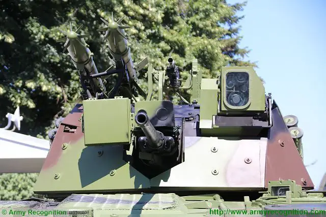 The one-man turret of the BVP-M80AB1 is armed with one 30mm automatic cannon, one 7.62mm coaxial machine gun and two launchers for anti-tank guided missile Maljutka 2T-5.