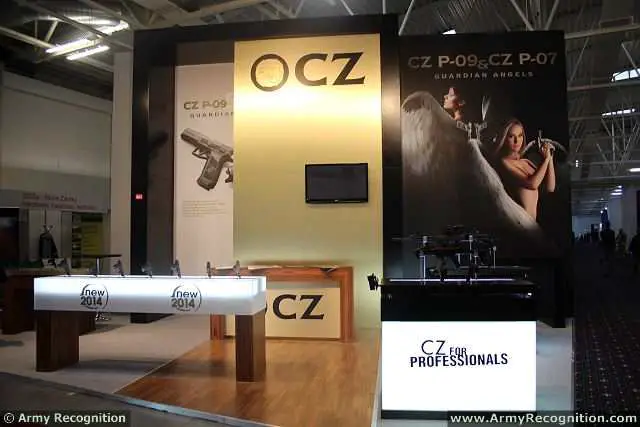 The Czech small arms manufacturer CZ presents its new range of pitsol at IDEB 2014, the International Defence Exhibition of Bratislava, with the CZ P-09 standard pistol and the CZ P-07 compact pistol. The CZ P-09 is a modern pistol of a standard size, from the outset conceived as a service weapon of a member of armed forces.