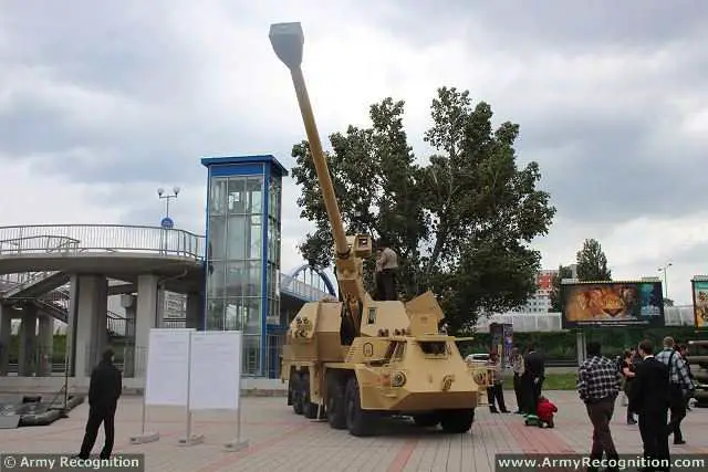 At IDEB 2014, the Slovak Defense Company Konstrukta Defence presents the latest modernized version of the Dana 152mm wheeled self-propelled howitzer, called the Zuzana 2. This howitzer is based to the Zuzana 1 armed with a 155mm 45-caliber gun and automatic loader which enters in service with the Slovak Army in 1998.