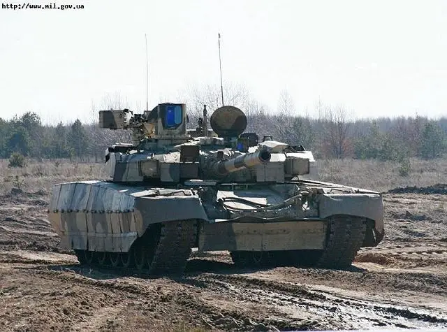 Ukrainian T-84 Oplot main battle tank during the demonstration at the firing range of the 1st Armoured Brigade of the Ukrainian army, stationed in Chernihiv.