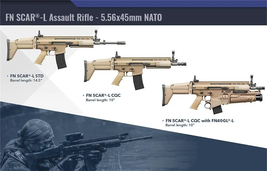 SCAR L Light 5 56mm assault rifle FN Herstal Belgian Belgium firearms manufacturer 925 001