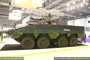 Patria 8x8 wheeled armoured vehicle concept technical data sheet specifications description information pictures intelligence video identification Patria Finland Finnish defense industry military technology personnel carrier