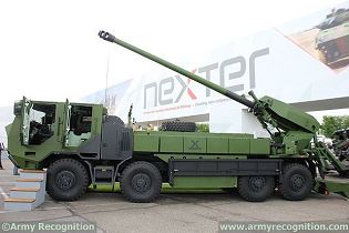 Caesar 155mm 8x8 wheeled self propelled howitzer Nexter artillery France French left side view 002