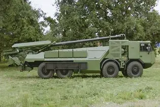 Caesar 155mm 8x8 wheeled self propelled howitzer Nexter artillery France French right side view 002