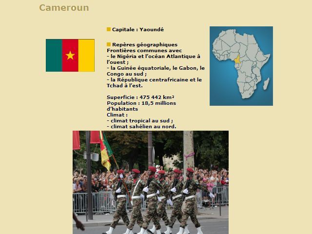 Cameroun armée camerounaise Cameroon Cameroonian army pictures photos images France French 14 july juillet 2010 parade bastille défilé militaire national day Paris