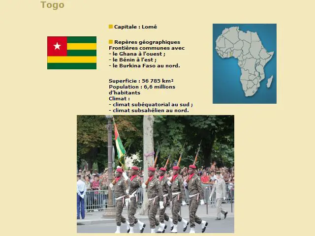 Togo armée Togolaise Togolese army pictures photos images France French 14 july juillet 2010 parade bastille défilé militaire national day Paris