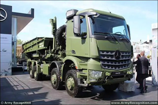 At Eurosatory 2014, Mercedes-Benz has presented its new Arocs 8x8, an off-road heavy-duty truck. Apart from their excellent environmental compatibility thanks to their Euro VI engines, the new Arocs vehicles boast three outstanding attributes: power, efficiency and ruggedness.
