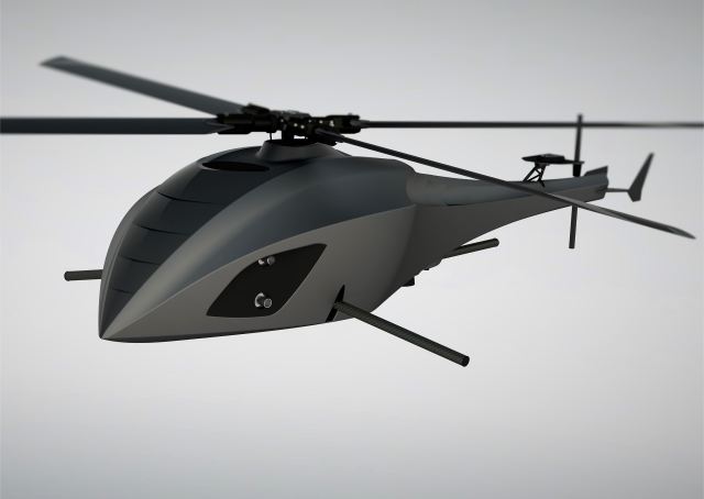 HCP-M autonomous petrol single-rotor drone HelicamPro Eurosatory 2016 defense exhibition Paris France 640 001