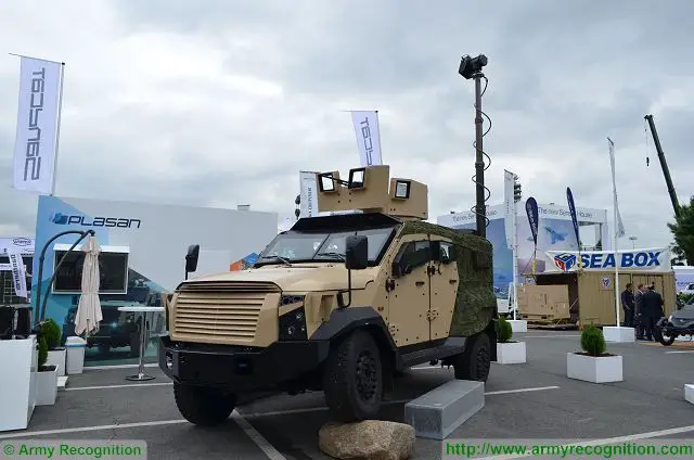 The Israeli Company Plasan showcases its latest military equipment at Eurosatory 2016, the international land and airland defence and security exhibition in Paris, France, including the combat proven 4x4 light protected multirole armoured vehicle Sandact which was fully developed and designed by Plasan. The vehicle can be configured for a wide range of missions, including military, special operations, peacekeeping, law enforcement and security, homeland defence and disaster aid.