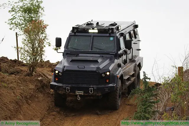 The UAE-based Company Streit Group presents for the first time in Europe, its new Gladiator-AHV (Armoured Heavy Vehicle) 4x4 armoured personnel carrier during the dynamic demonstration at Eurosatory 2016, the international land and airland defence and security exhibition in Paris, France.