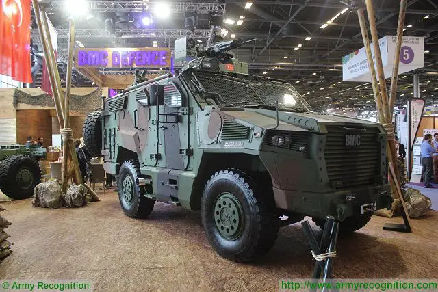 At Eurosatory 2016, the international land and airland defence and security exhibition in Paris, France, the Turkish Company BMC presents for the first time its new Vuran, 4x4 armoured personnel carrier.