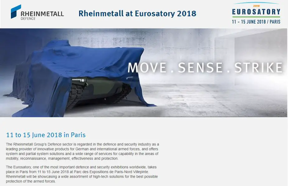 Eurosatory 2018 Rheinmetall Defence booth at Eurosatory 2018 Paris France 925 003